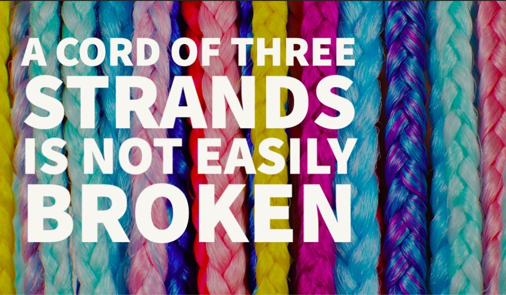 A cord of three strands is not easily broken.