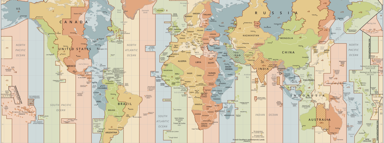 World Time Zones Map. public domain