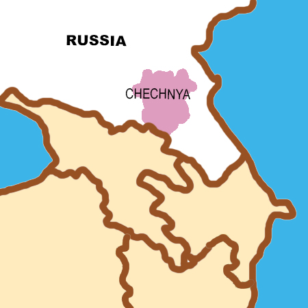 map showing location of Chechnya