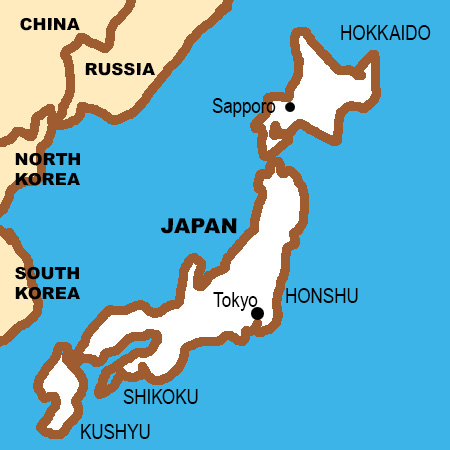 area map of Japan